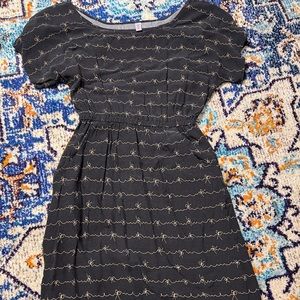 Black/charcoal shift dress, simple design. Worn but in good condition